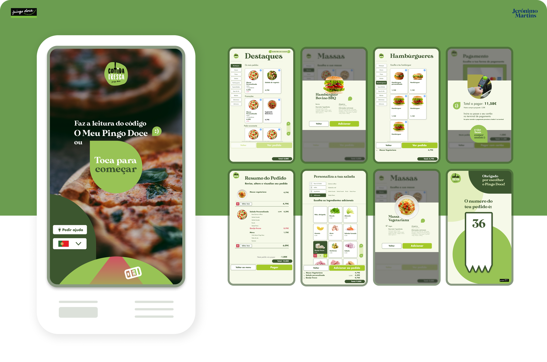 High-fidelity kiosk screens in the new Pingo Doce brand book