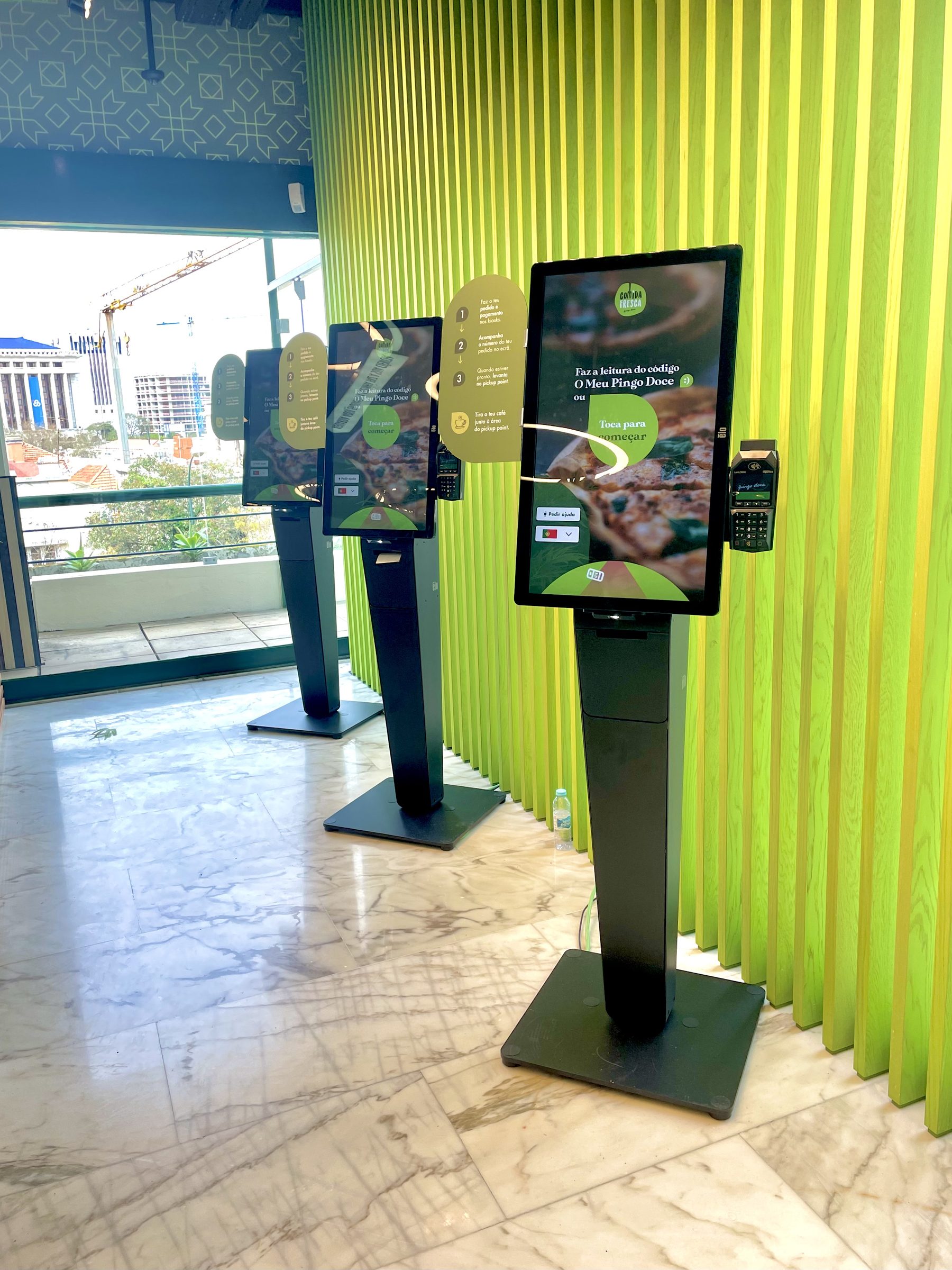 The kiosks live in store on launch day